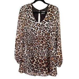 Show Me Your Mumu Donnie dress rare jaguar print mini swing dress long sleeves